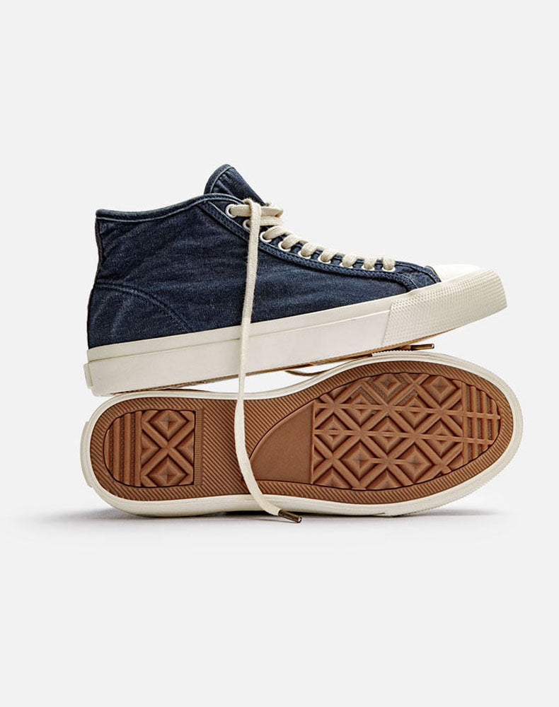 All-Match Casual Washed Denim High-Top Unisex Canvas Shoes - Harmony Gallery