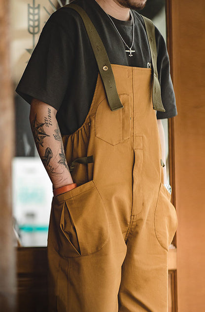 American Loose Straight Bib Casual One-Piece Long Men's Overalls