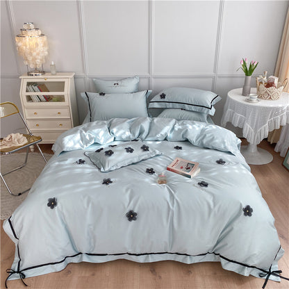 Pure Cotton Four-Piece Princess Style Embroidery Bed Set