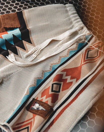 American Navajo Knit Contrast Color Beach Men's Shorts