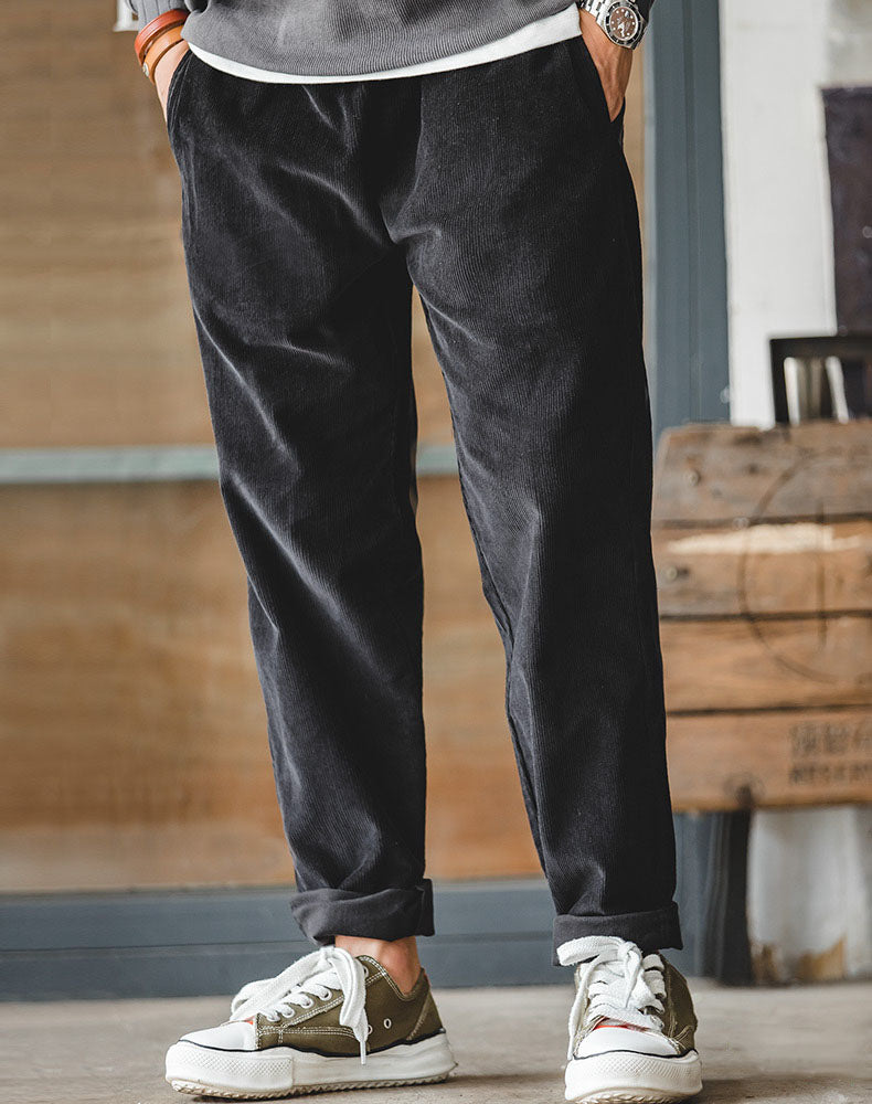 Mens Corduroy Pants Workout Loose Sweatpant Casual Long Oversize Cotton  Trousers