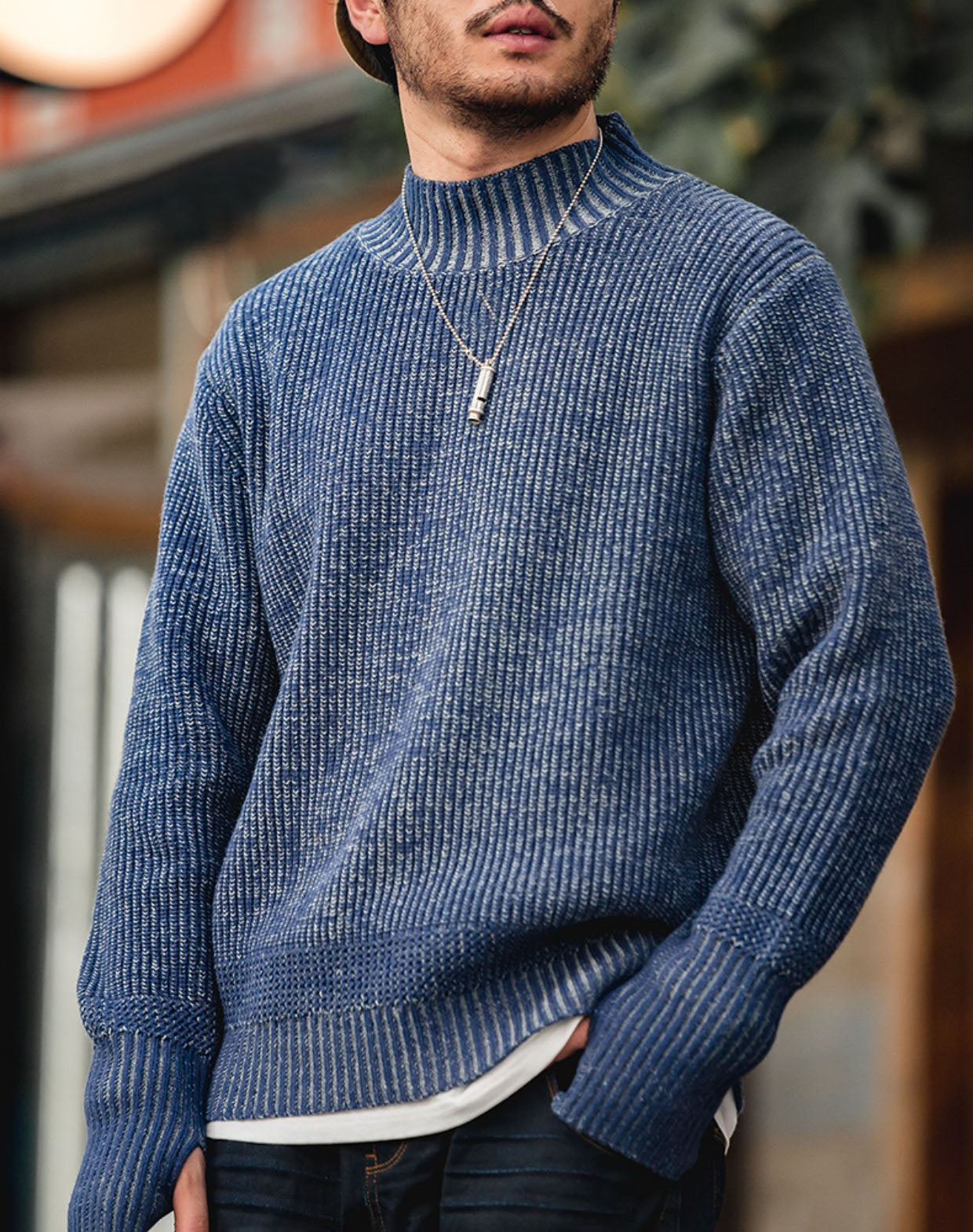 American Double Yarn Sailor Texture Men's Sweater - Harmony Gallery