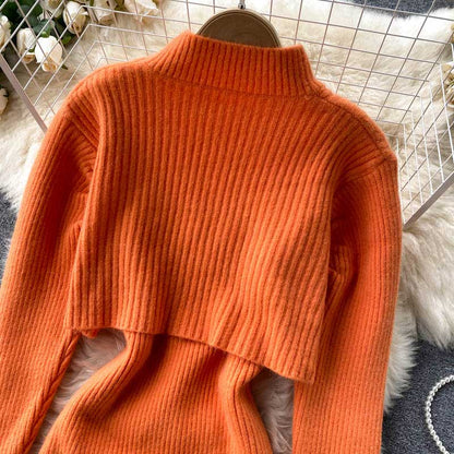 Light Mature Style Knitted Dress Sweater Women's Suit - Harmony Gallery