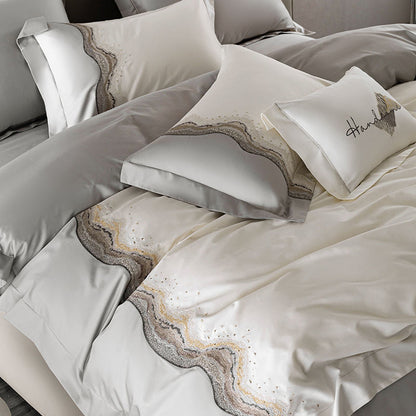 American Light Luxury High-End Embroidery Quilt Cover Bed Set - Harmony Gallery