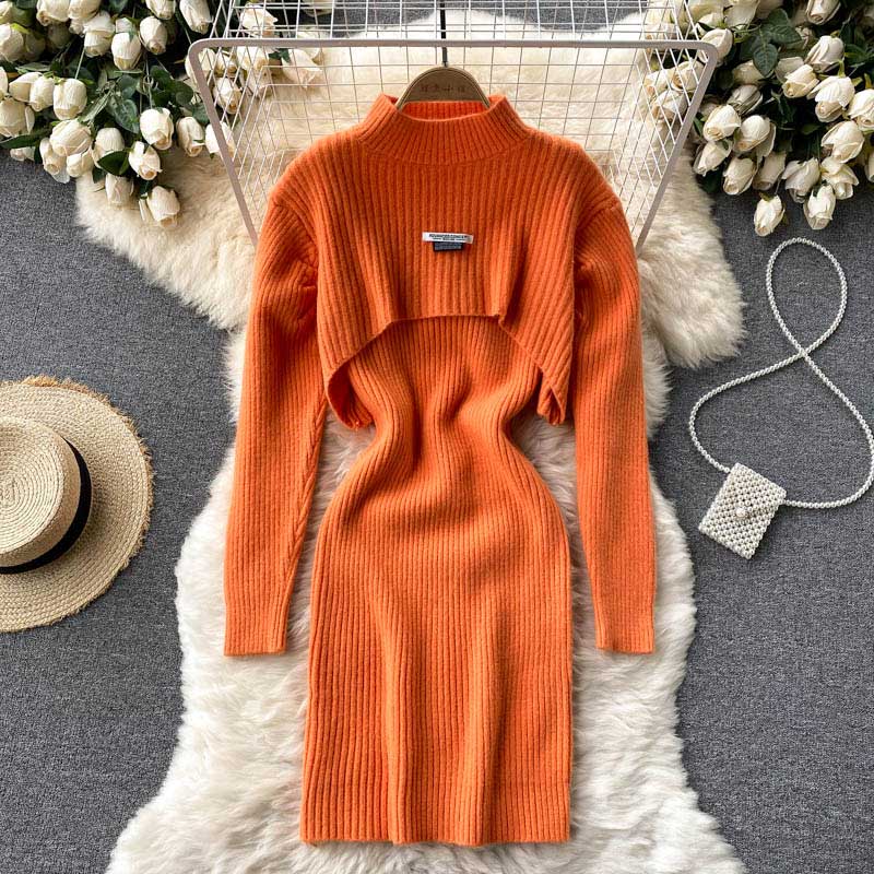 Light Mature Style Knitted Dress Sweater Women's Suit - Harmony Gallery