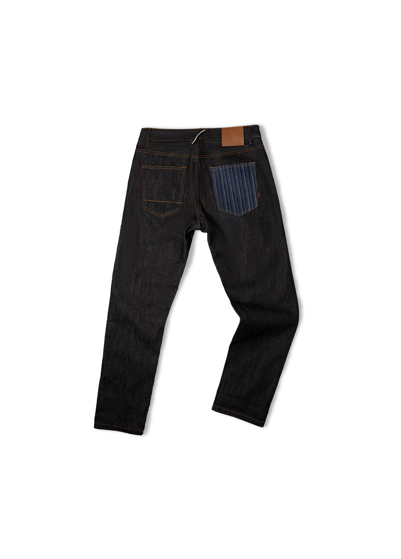 American Retro Black Denim Straight Original Color Men's Jeans