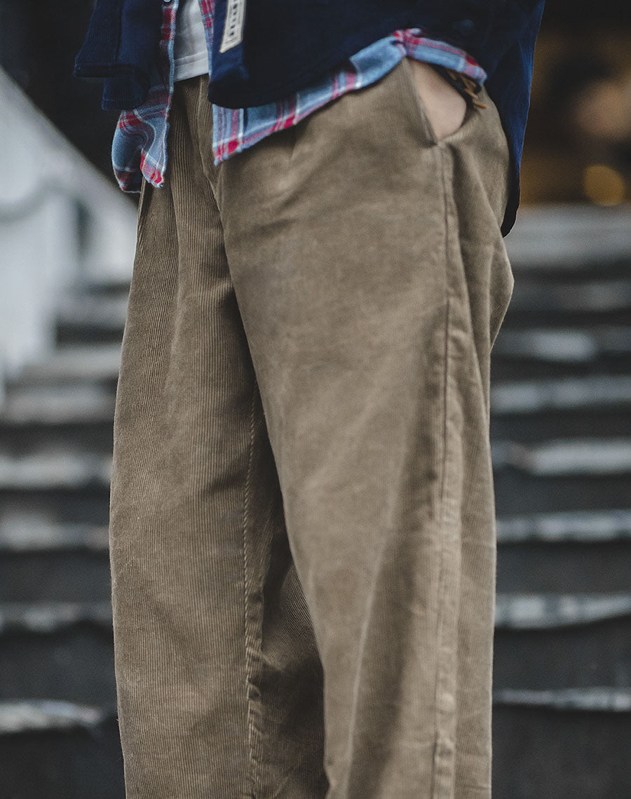 American Retro Corduroy Vintage Casual Straight Men's Trousers