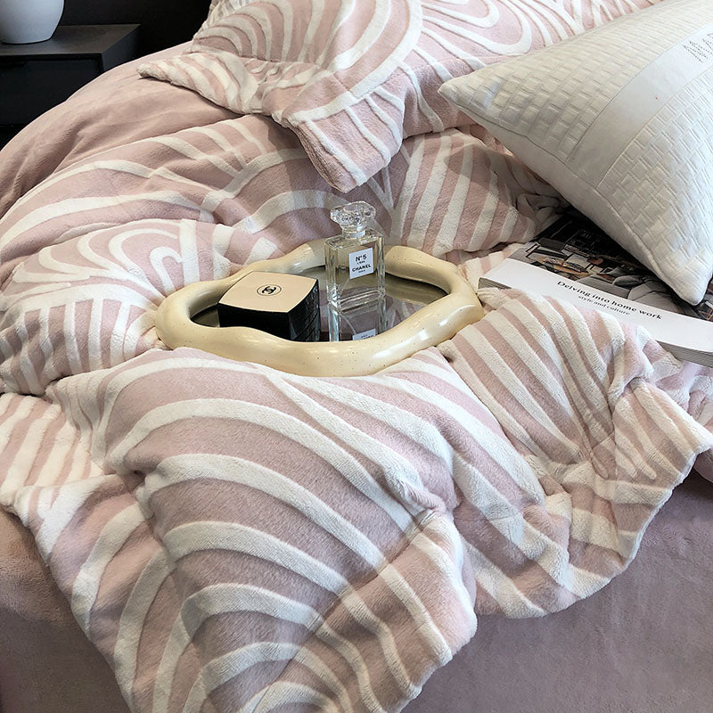 Luxury High-End Milk Velvet Set Winter Warm Cover Bed Set