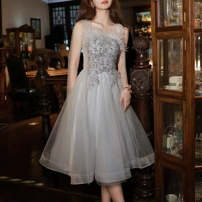 French Luxury Evening High-End Host Super Fairy Women's Dress - Harmony Gallery