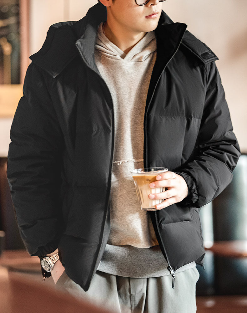 American Casual Hooded Removable Warm And Cold Men's Coat