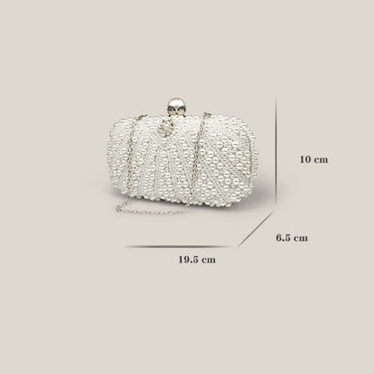 Celebrity Diamond Pearl High-End French Clutch Bag