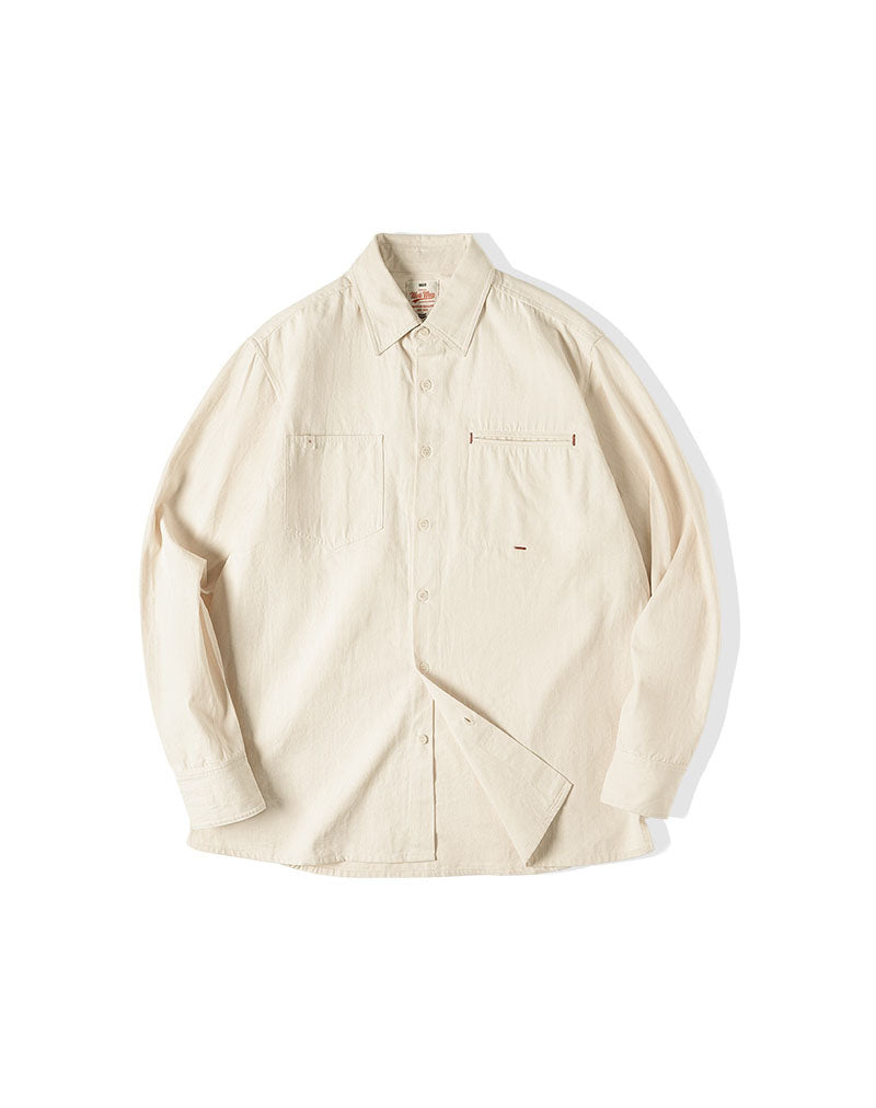 American Retro Cotton Shell Lapel Layered Men's Shirt - Harmony Gallery