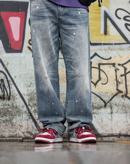 Retro Wine Red Graffiti Street Sports Men's Casual Shoes