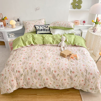 Pastoral Flower Princess Pure Cotton Quilt Cover Bed Set