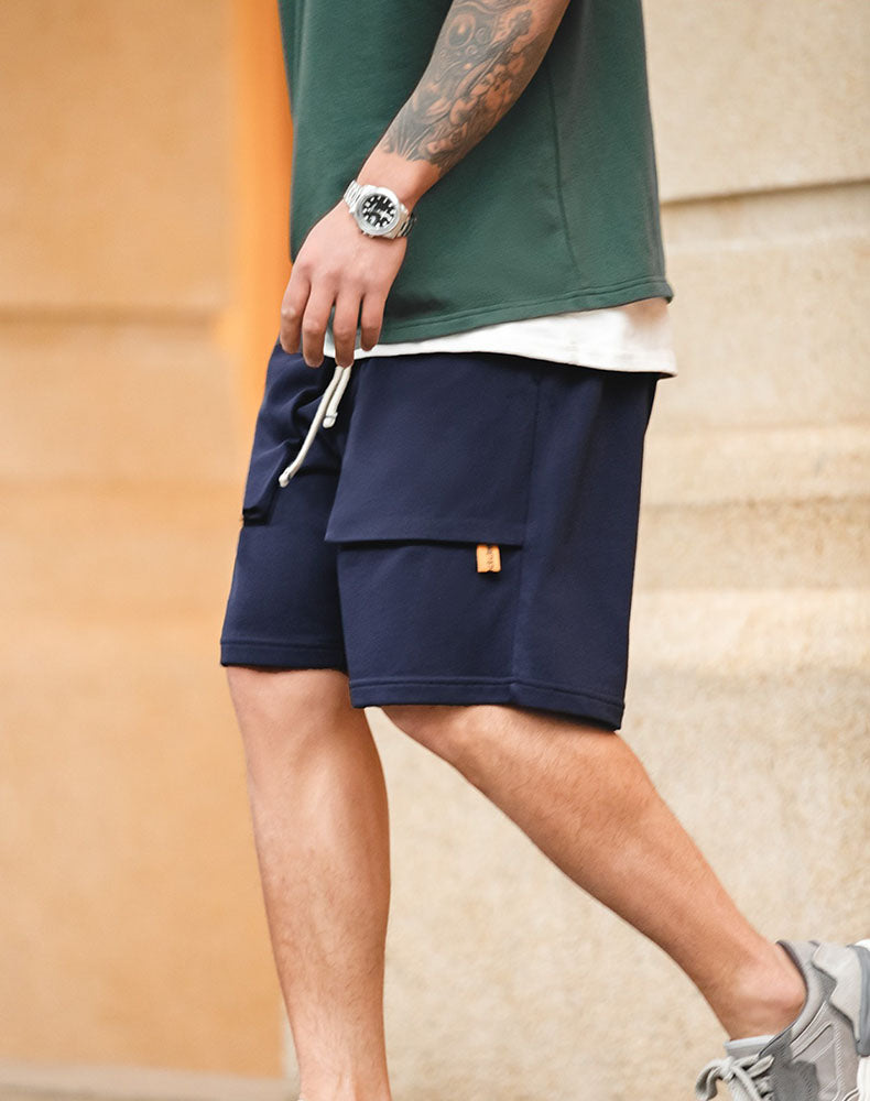 American Casual Heavy Knit Loose Big Pocket Sports Men's Shorts - Harmony Gallery