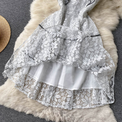 Summer American Round Neck French Lace Women's Dress