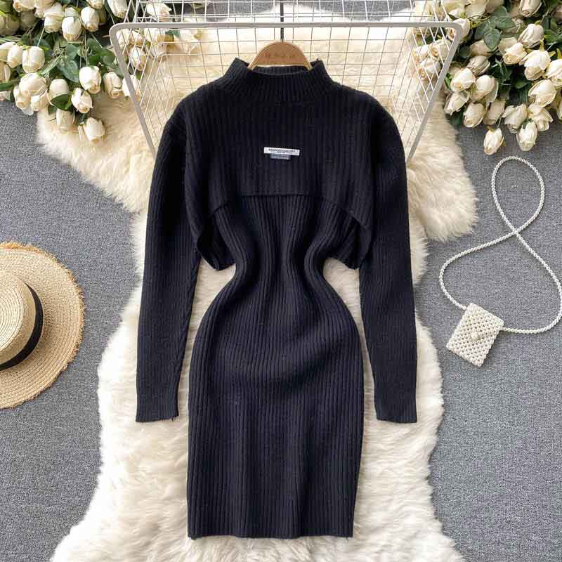 Casual Knitted Cardigan Camisole Trendy Sweater Women's Suit