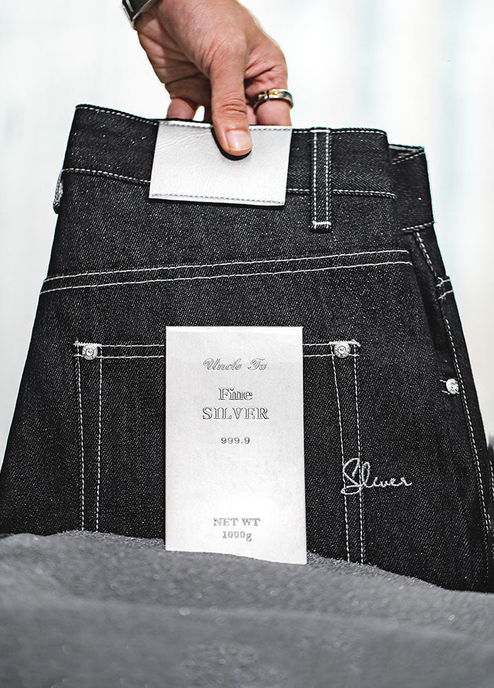 American Retro Silver Raw Denim Straight Men's Jeans - Harmony Gallery