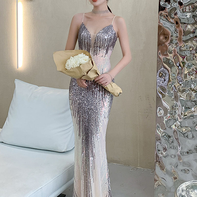 Banquet Skirt Mermaid Advanced Texture Elegant Host Women's Dress
