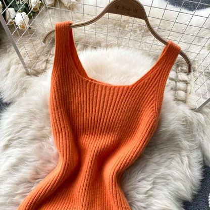 Light Mature Style Knitted Dress Sweater Women's Suit