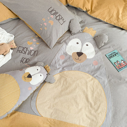 Washed Cotton Seven-Piece Cute Grandpa Bear Bed Set - Harmony Gallery