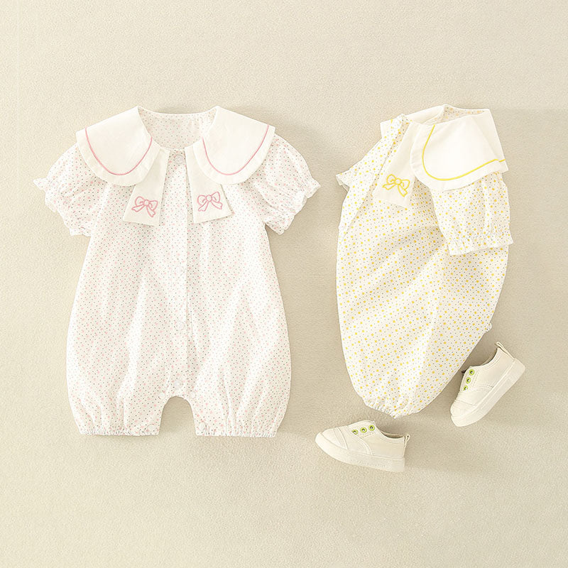 Thin Summer Bodysuit Cotton Short-Sleeved Baby Girl's Romper - Harmony Gallery