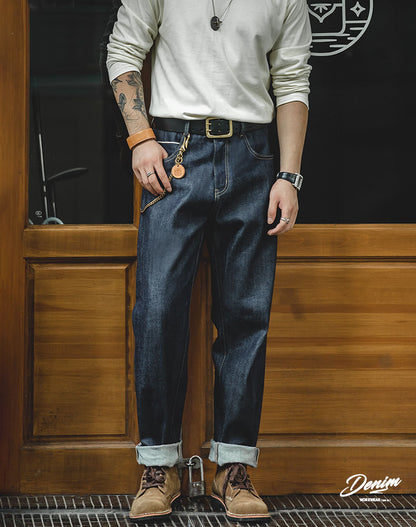 Tooling  Retro Denim Straight Long Men's Jeans - Harmony Gallery