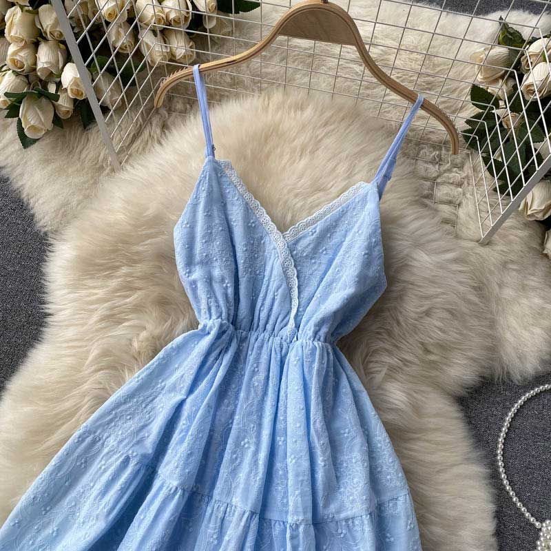 Heart Shaped Sweet Lace Hollow Open Back Beach Women's Dress Heart Shaped Sweet Lace Hollow Open Back Beach Women's Dress