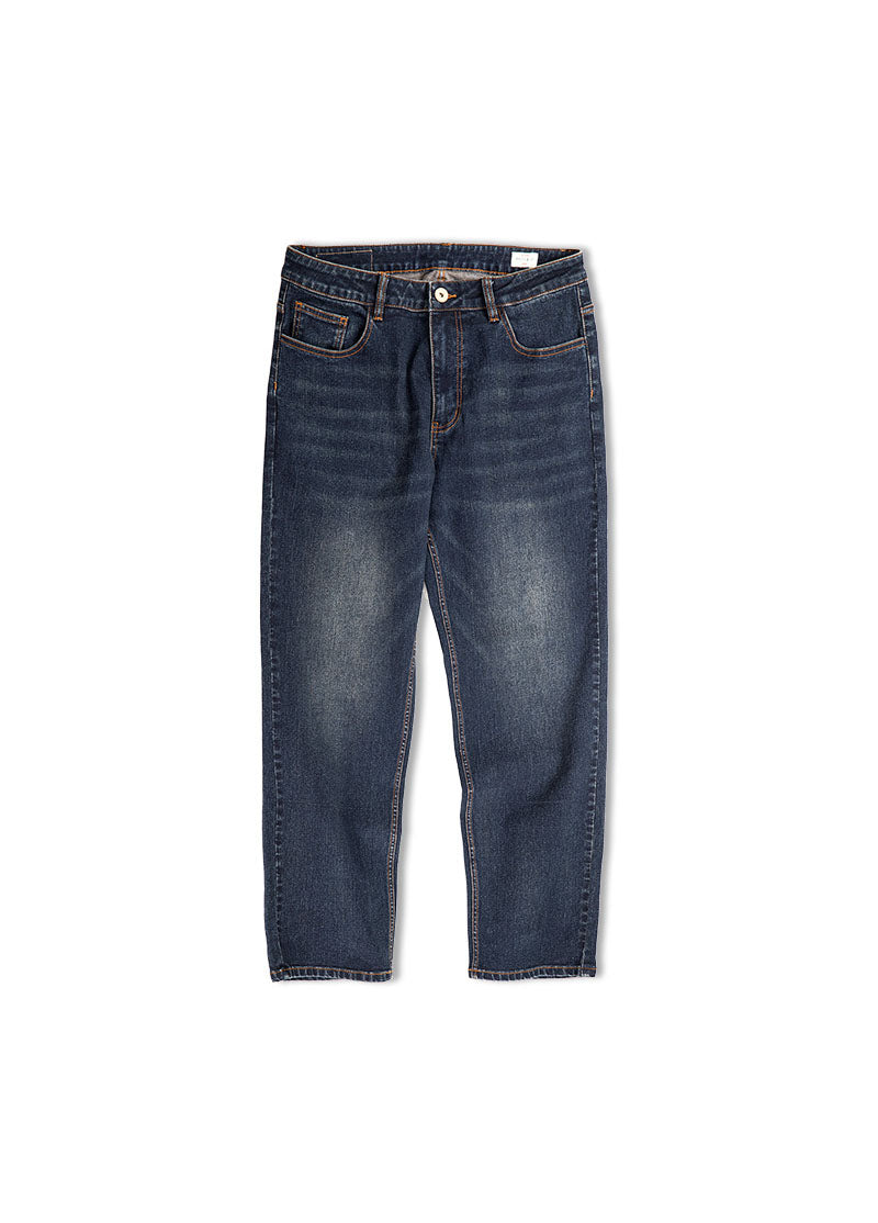 American Retro Denim Washed Straight Loose Men's Jeans - Harmony Gallery