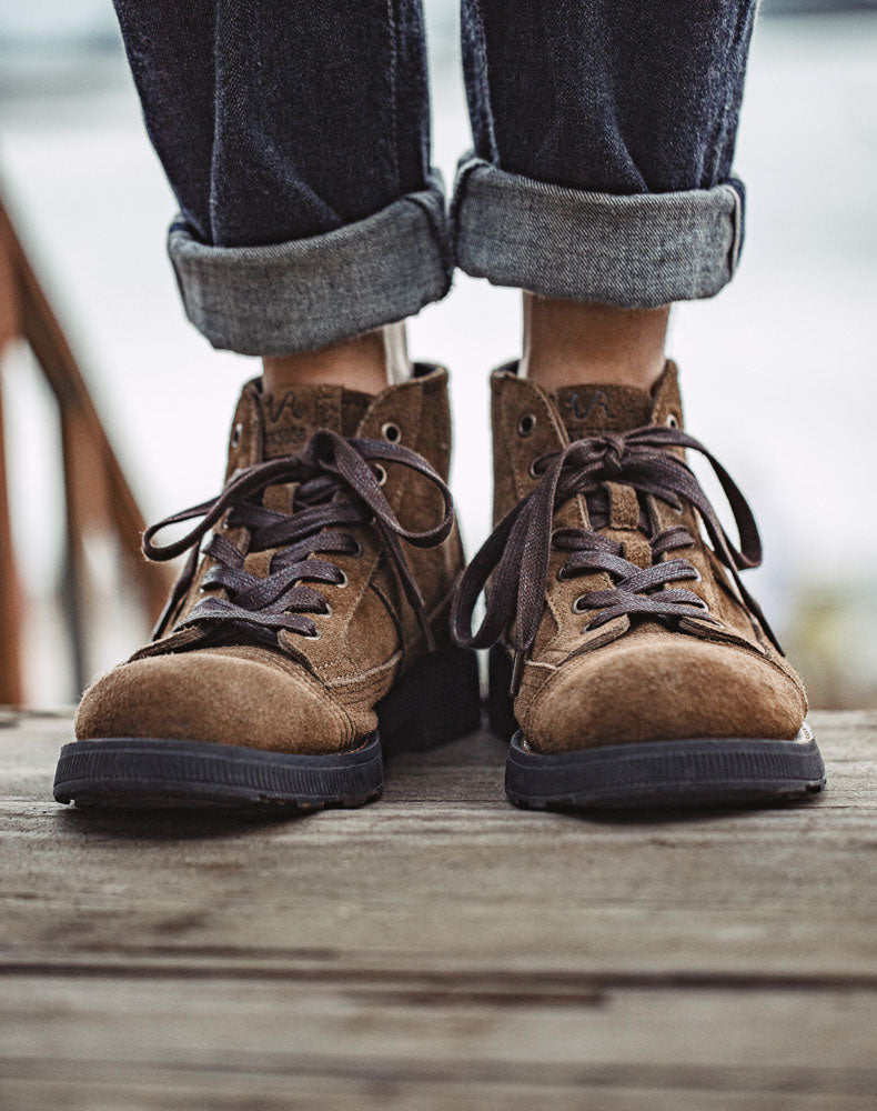 American Retro Mountaineering Casual Desert Leather Men's Boot