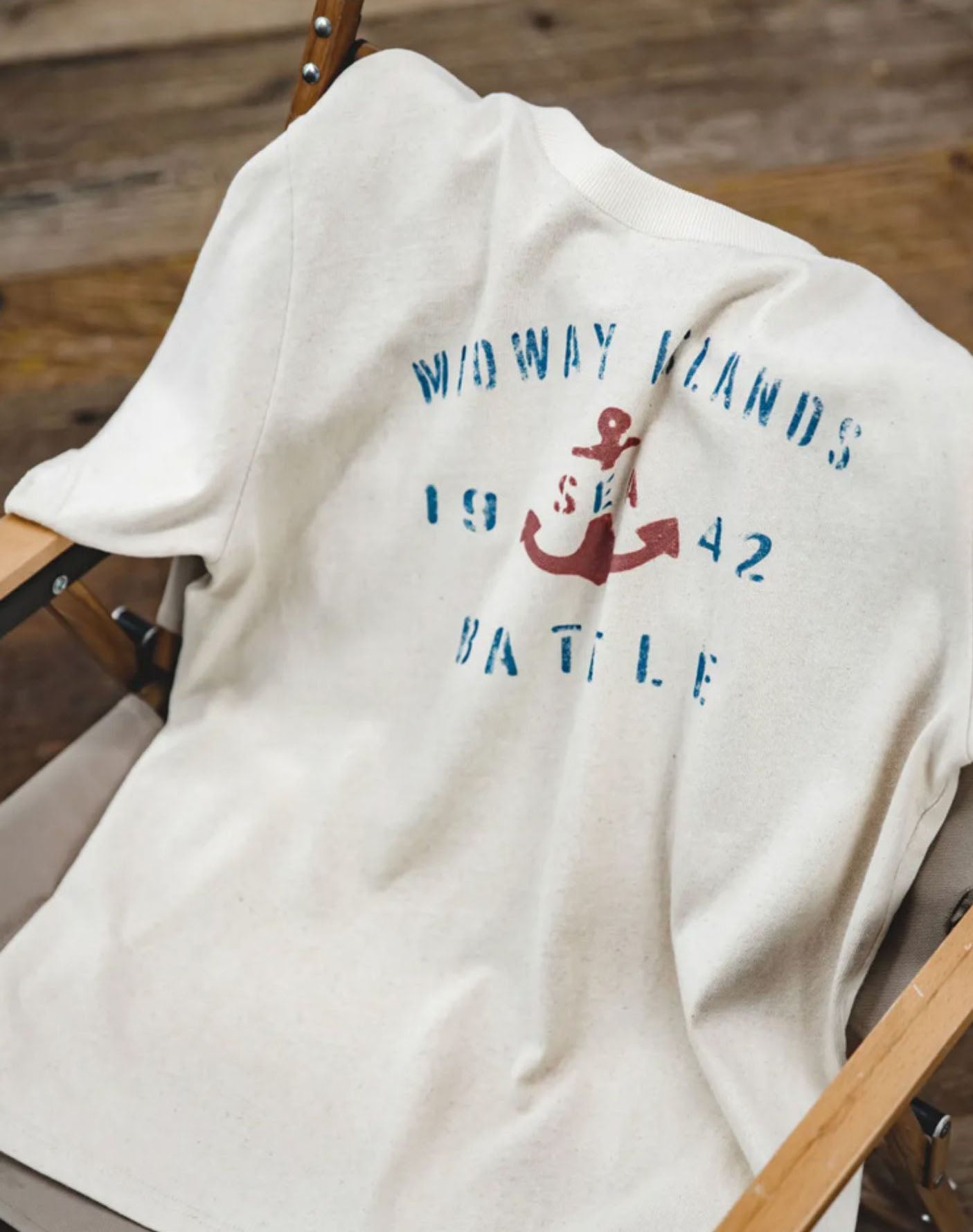 Retro Anchor Letter Printing Cotton Men's T-Shirt