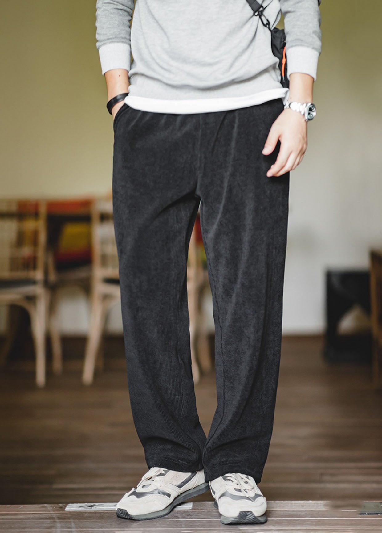 Tooling Casual Chenille Smart Leggings Lazy Straight Men's Trousers - Harmony Gallery