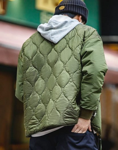 American Retro Quilted Cotton Double-Sided Wear Warm Men's Jacket