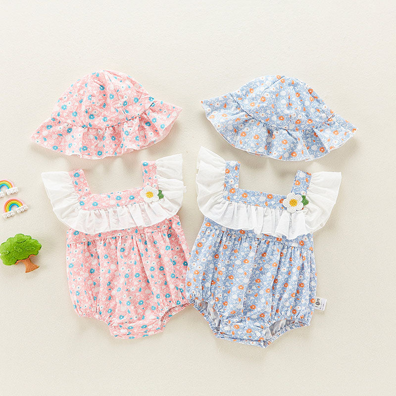 Triangle Summer One-Piece Wrap Dress Baby Girl's Romper - Harmony Gallery