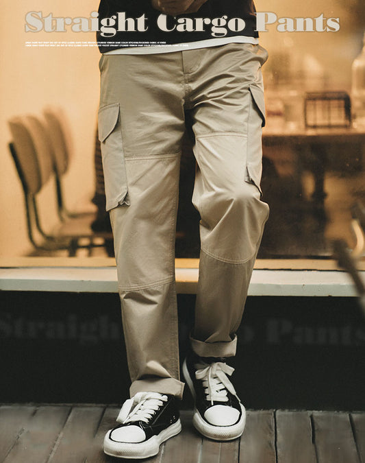 American Large Pocket Straight Casual Men's Trousers