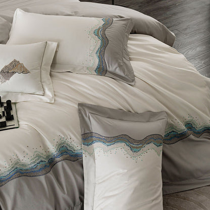 American Light Luxury High-End Embroidery Quilt Cover Bed Set