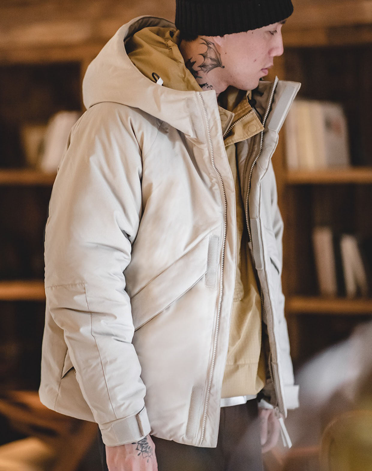 Retro Mountain Stand Collar Hooded Cotton Warm Men's Coat - Harmony Gallery