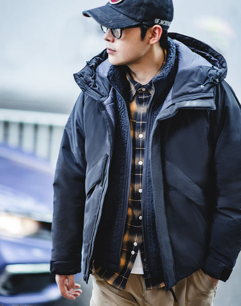 Retro Mountain Stand Collar Hooded Cotton Warm Men's Coat