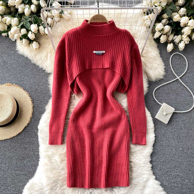 Light Mature Style Knitted Dress Sweater Women's Suit - Harmony Gallery