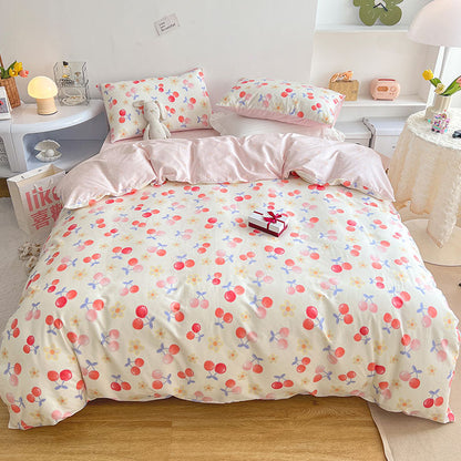 Pastoral Flower Princess Pure Cotton Quilt Cover Bed Set