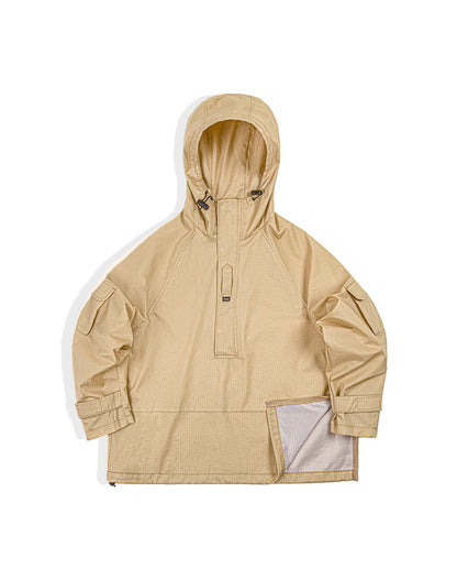 Mountain Half Zipper Hooded Windproof Functional Plaid Men's Sweater