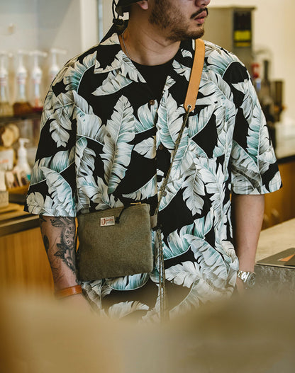 American Retro Hawaiian Banana Leaf Beach Men's Shirt
