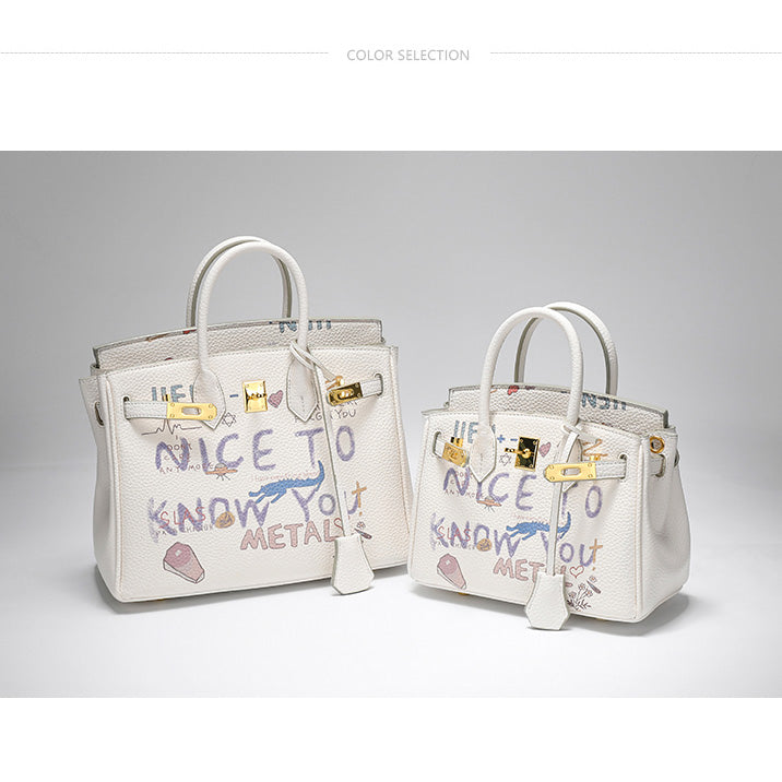 Brooklyn Trendy Graffiti Platinum Women's Handbag - Harmony Gallery