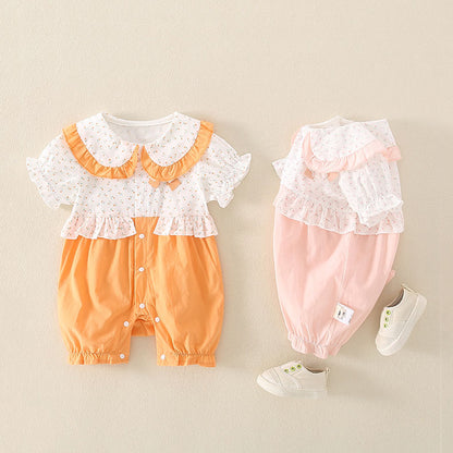 Cute Cotton Summer Short Sleeves Baby Girl Romper - Harmony Gallery
