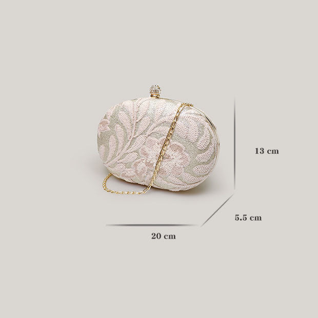 Flower Embroidery Texture Sequins Niche Clutch Bag - Harmony Gallery