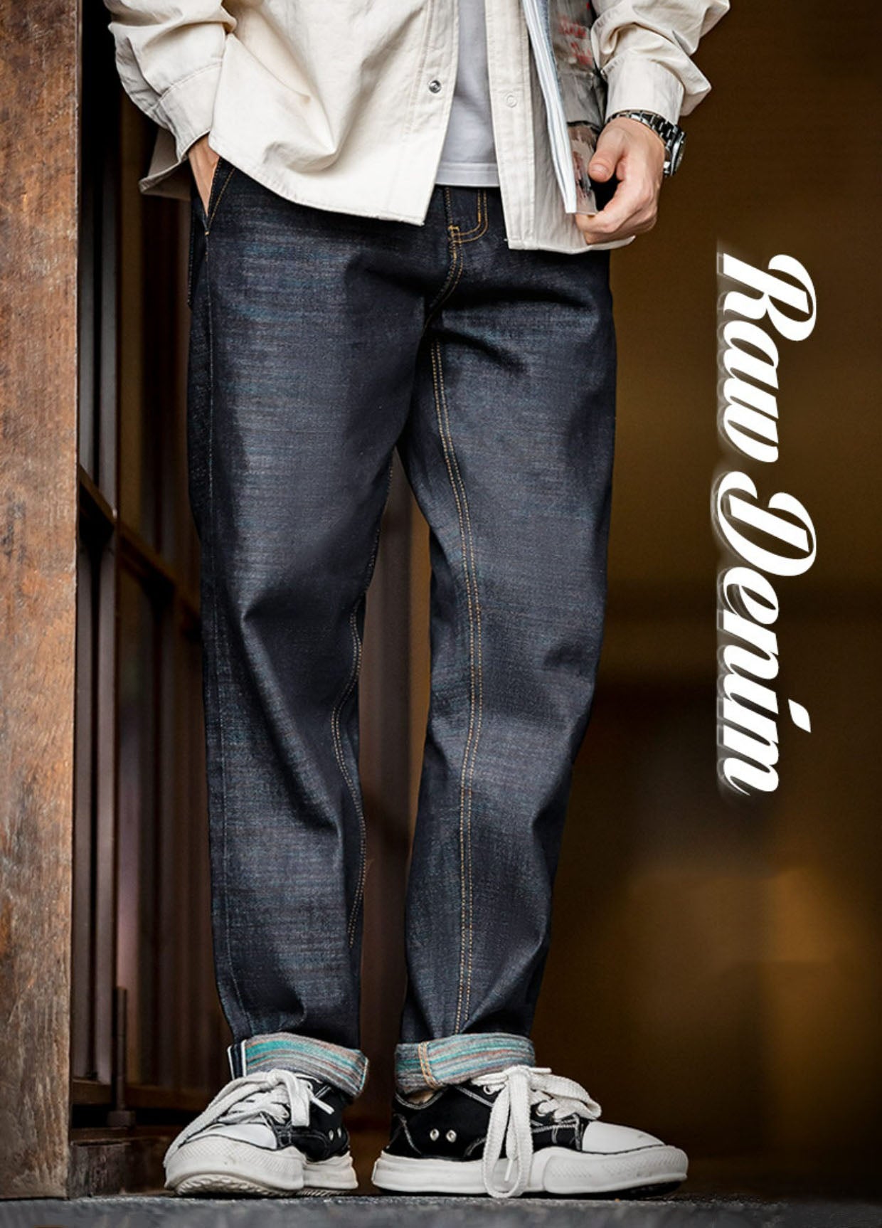 American Retro Heavyweight Colored Cotton Men's Jeans - Harmony Gallery