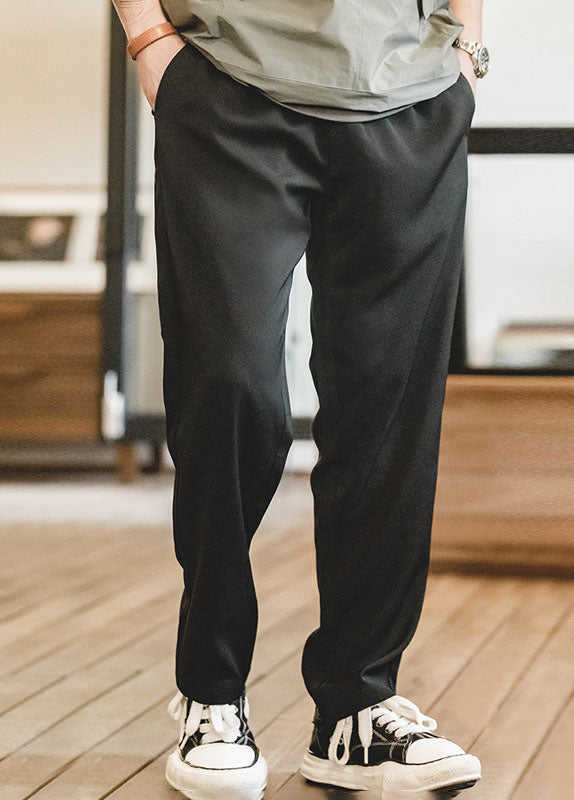 Linen Club Brown Solid Adjustable Waist Trouser for men