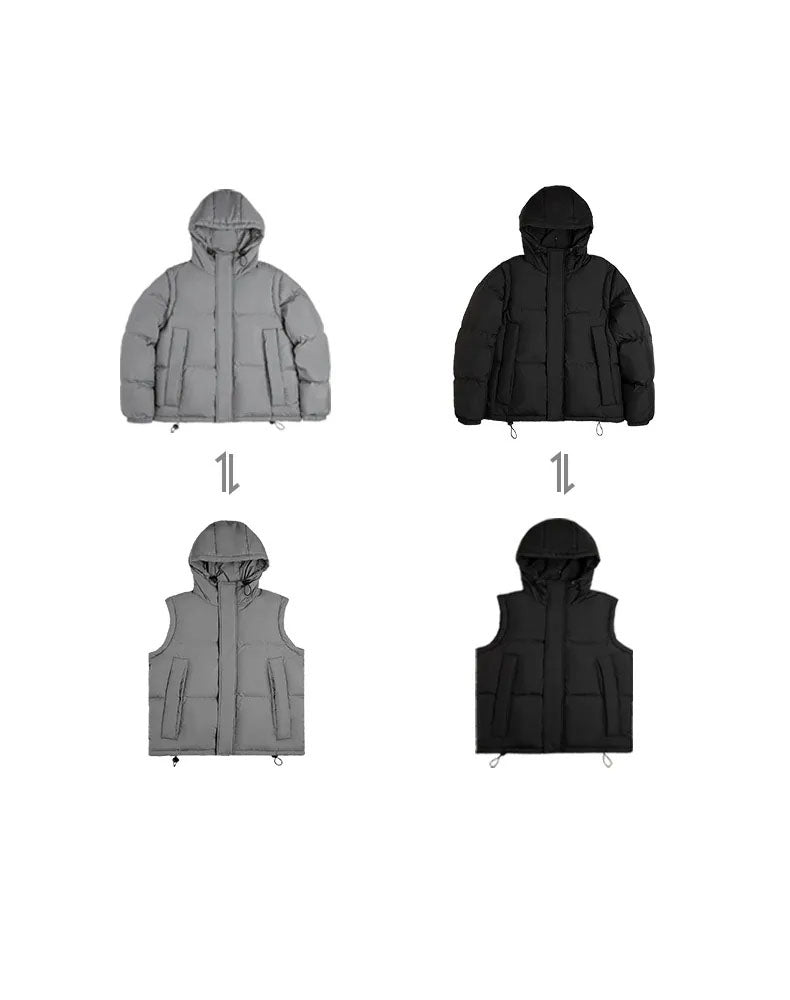 Mountain Detachable Vest Warm Function Hooded Men's Coat - Harmony Gallery