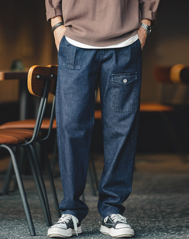 Tooling Retro High Waist Denim Straight Men's Jeans – Harmony Gallery