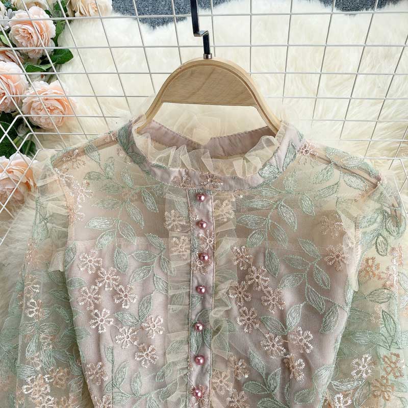 Celebrity Spring Sweet Girl Embroidery Lace Trendy Women's Dress - Harmony Gallery